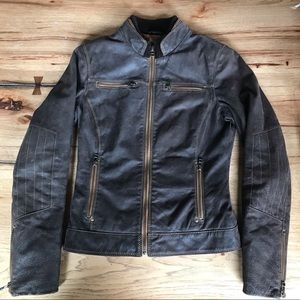 Danier Genuine Leather Brown Moto Jacket